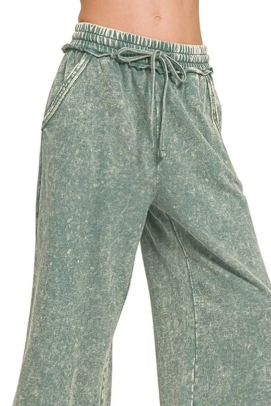 Another view: Washed French Terry Palazzo with Pockets