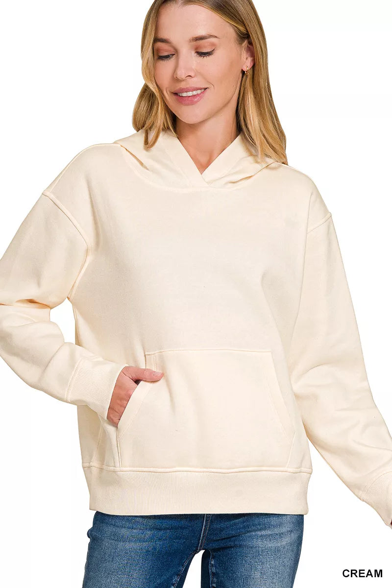 Fleece Kangaroo Pocket Hoodie