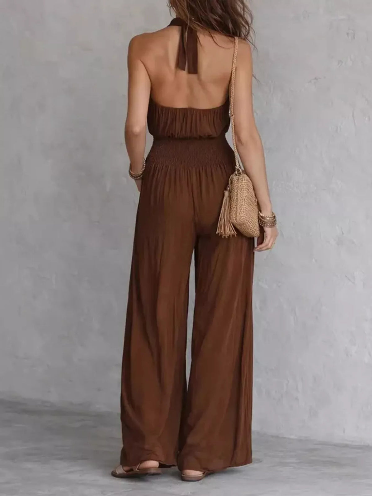 Women's Halter-Neck Wide-Leg Jumpsuit