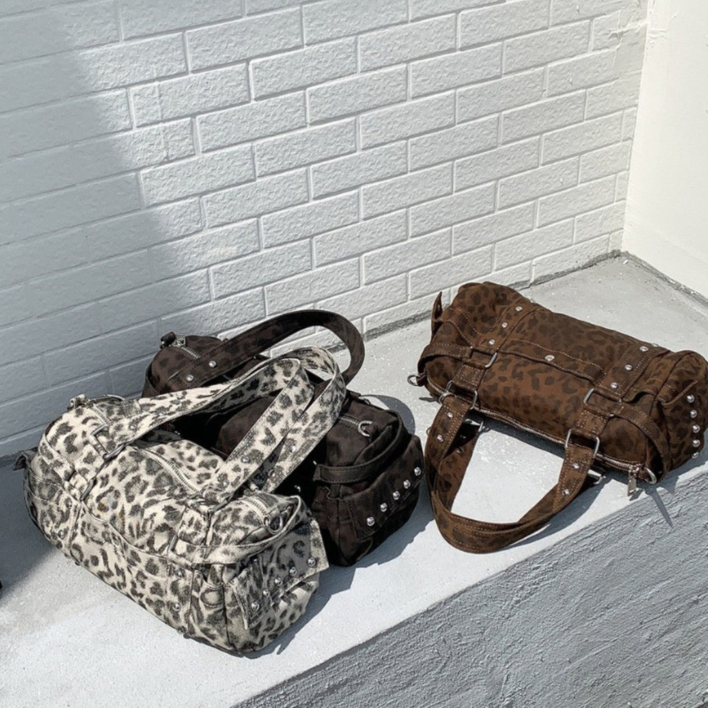 Leopard Print Plush Handbag - Retro Trendy Crossbody Bag for Women