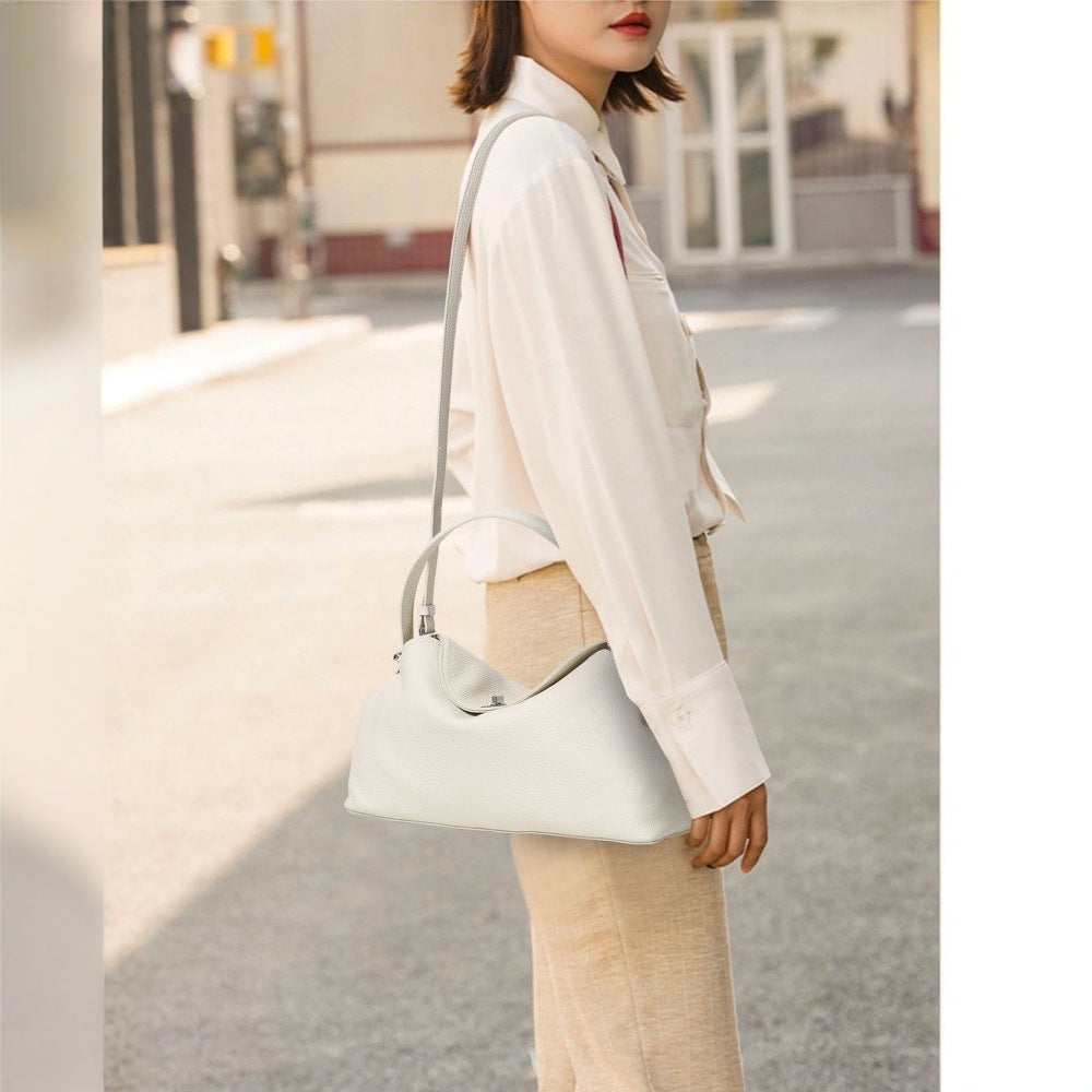 Premium Full-Grain Leather Tote Bag for Women - Office & Work Handbag with Multiple Compartments