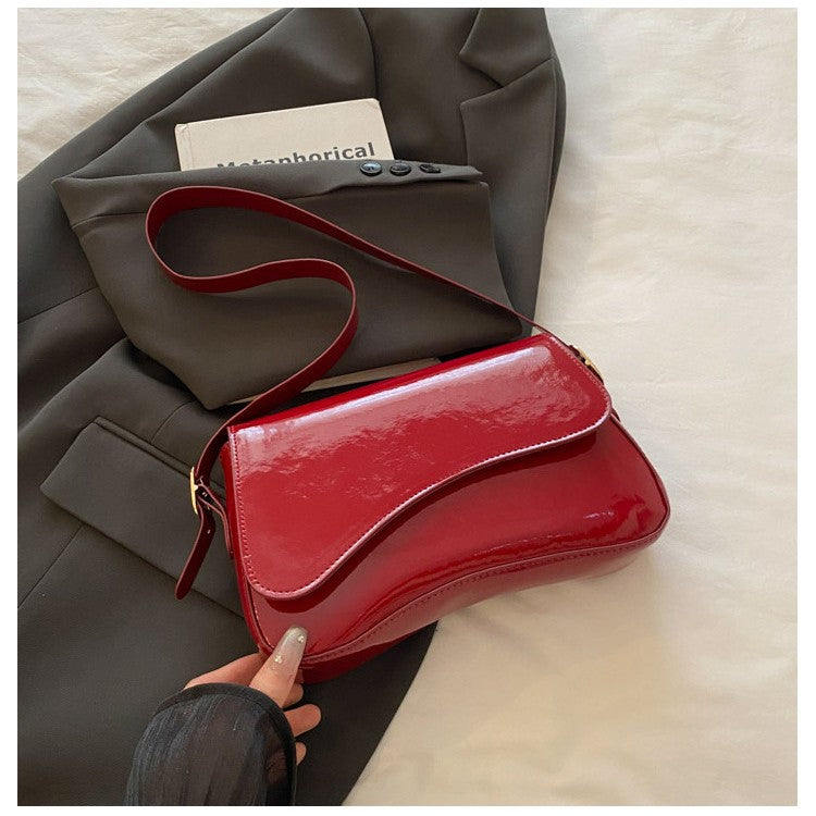 Small Square PU Leather Shoulder Bag | Work & Commute Underarm Bag