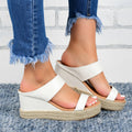Women's Cutout Wedge Sandals | Hollow Platform Heels PU Upper