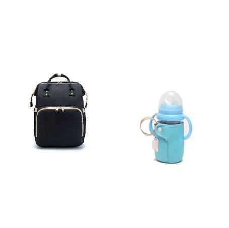 3-in-1 Convertible Baby Diaper Backpack with Foldable Travel Crib & USB Charging Port