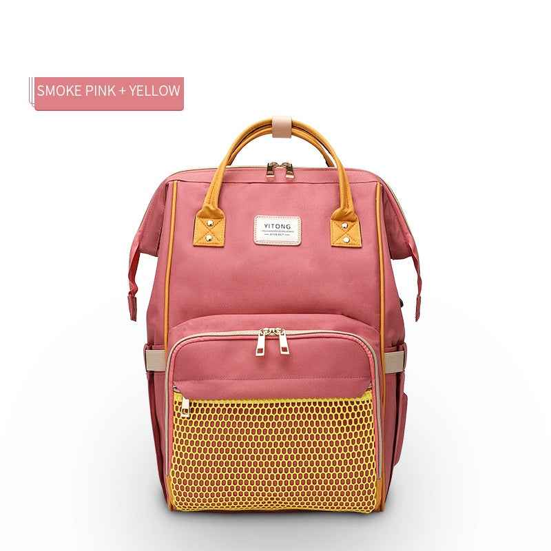 Maternity Diaper Backpack - Large Capacity Waterproof Oxford Nappy Bag with Anti-Theft Pocket & Stroller Straps