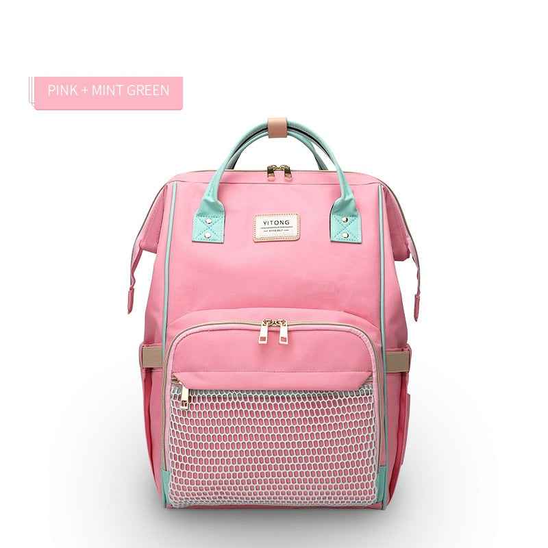 Maternity Diaper Backpack - Large Capacity Waterproof Oxford Nappy Bag with Anti-Theft Pocket & Stroller Straps