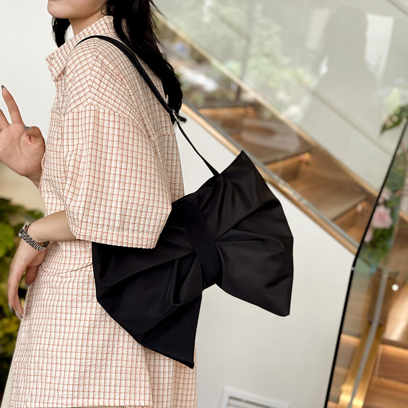 Korean-Style Chic Bow Tote Bag | Large Capacity Canvas Handbag