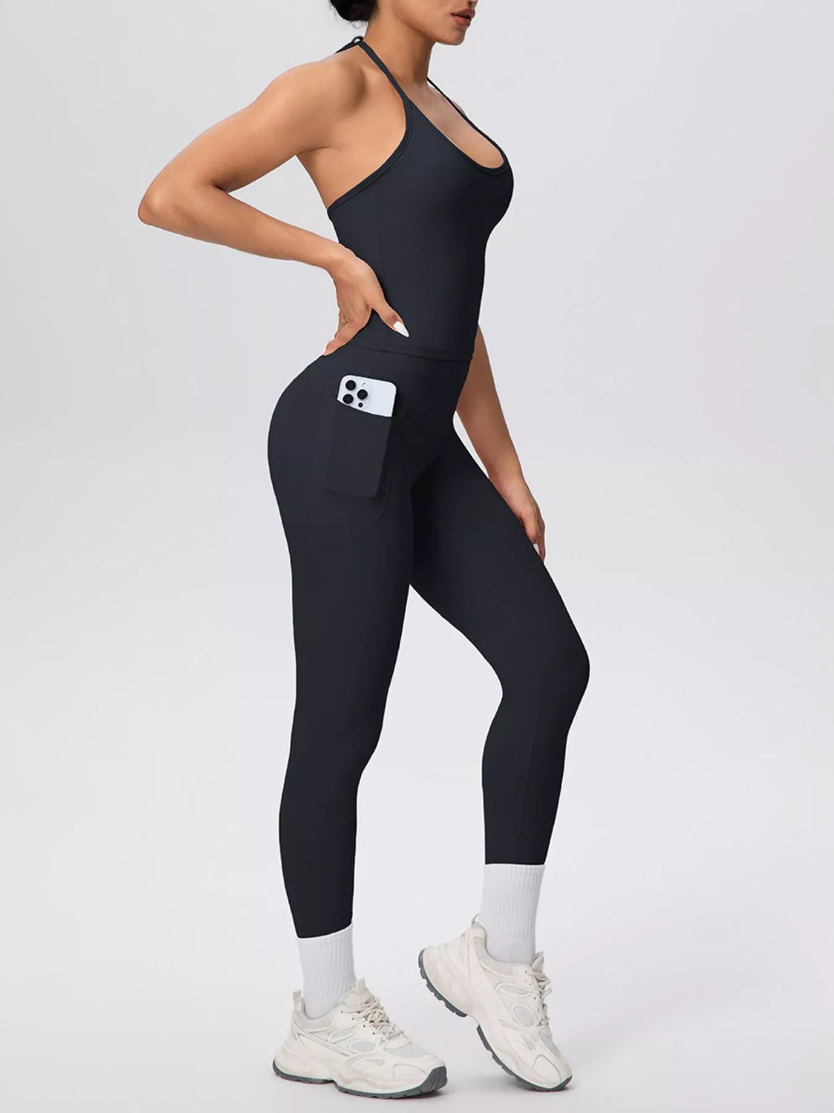 Halter Cami & High-Waisted Leggings Set