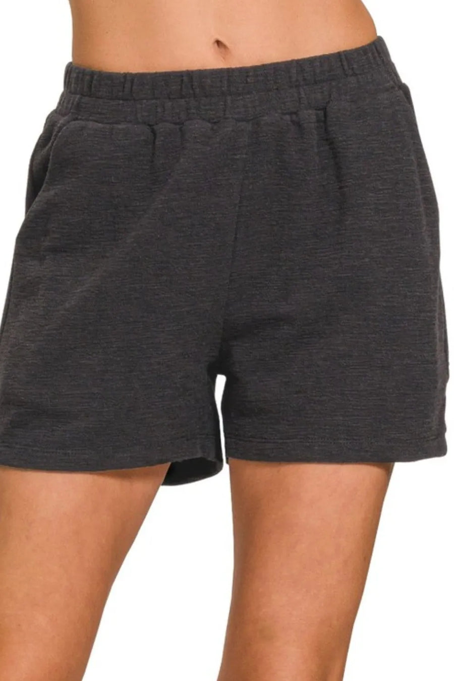 Cotton Slub Shorts — Black