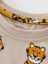 Little Orbit Tiger Print Crewneck Short-Sleeve T-Shirt — product view 3