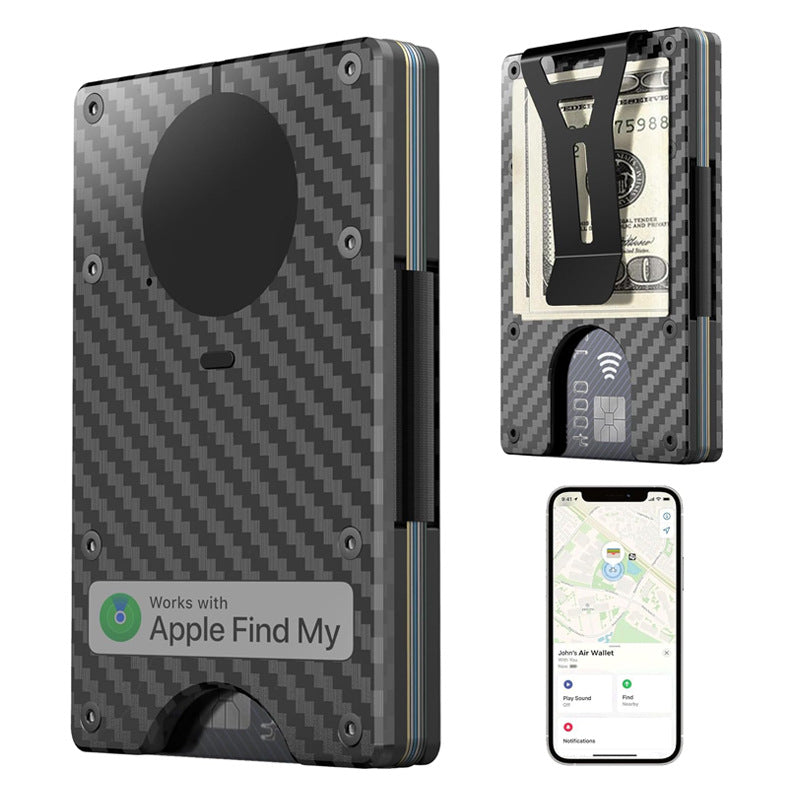 Minimalist AirTag Wallet – Slim Aluminum RFID Blocking Card Holder