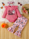 Scout Club Halloween Graphic Top and Pants 3-Piece Set with Headband — product view 1
