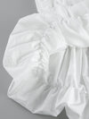 White ruched strapless tube top