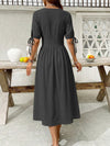Maren Button-Down Short-Sleeve Midi Dress — product view 10