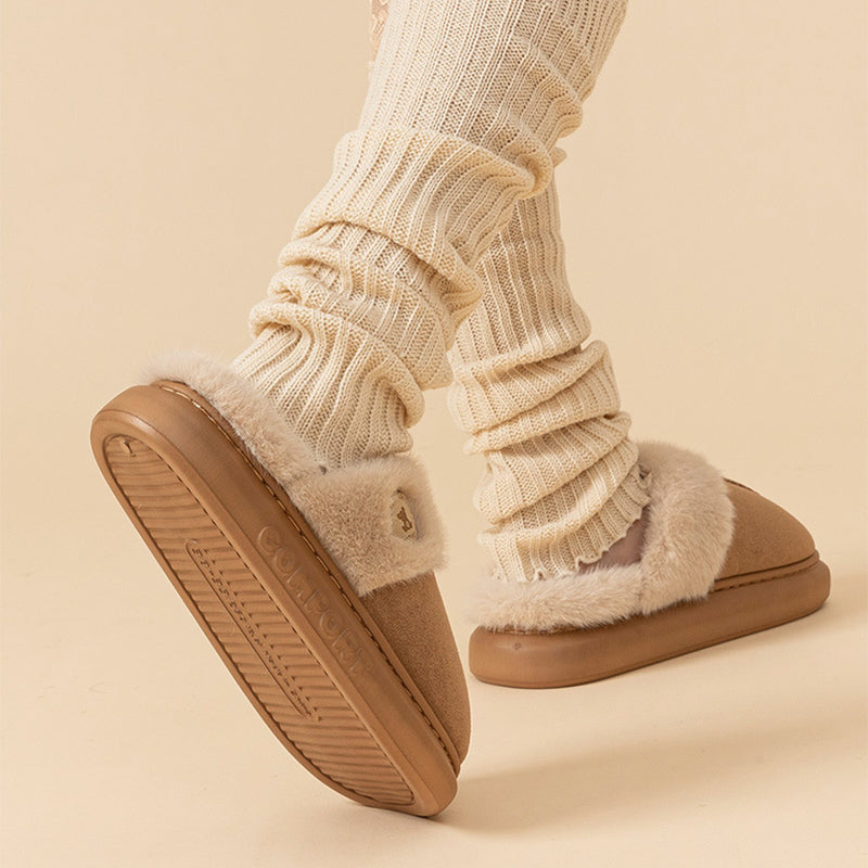 Plush Fleece Slippers for Women & Men | Winter Warm Indoor House Shoes with Non-Slip Sole