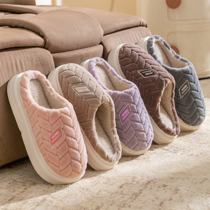 Winter Plush Slippers | Non-Slip Thick Sole Fleece House Shoes for Women & Men
