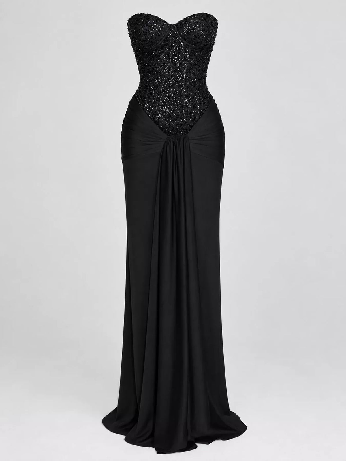Women's Strapless Sequin Corset Maxi Dress — photo 29