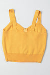 Zip-front cutout sleeveless ribbed-knit crop top