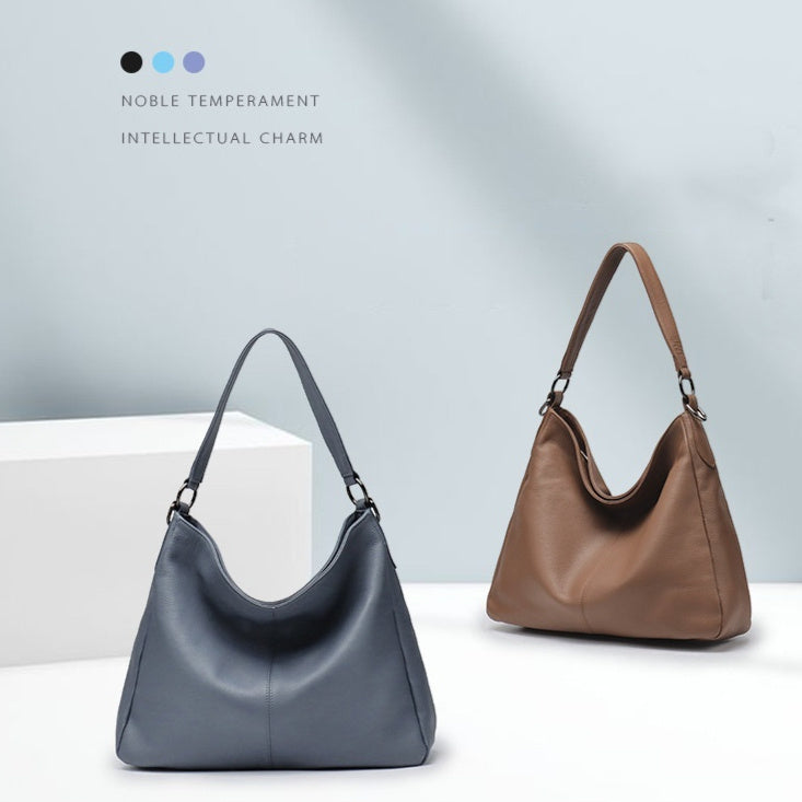 Women's High-Capacity Genuine Leather Crossbody Shoulder Bag | Retro Style