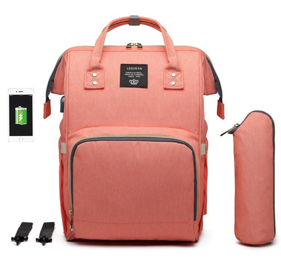 Waterproof Diaper Bag Backpack with USB Charging Port | Large Capacity Travel Nursing Bag for Moms & Dads