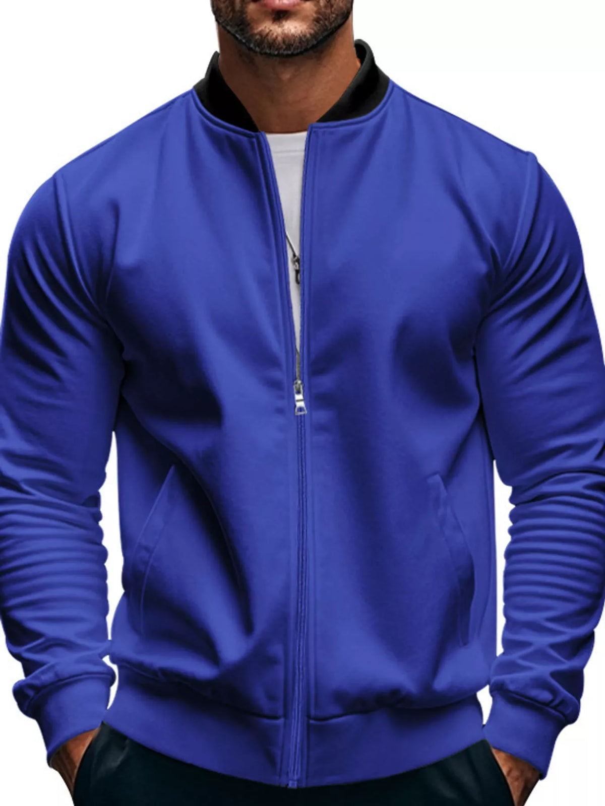 Men's Classic-Fit Zip-Up Bomber Jacket with Pockets — photo 1