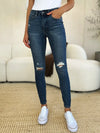 Judy Blue Parker Mid Waist Distressed Slim Jeans — product view 1