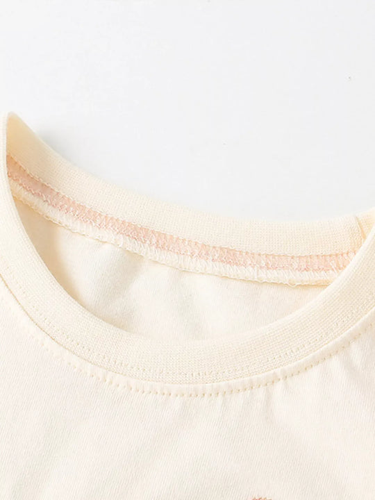Another view: Kids' Artistic Appliqué Cotton T-Shirt — Beige