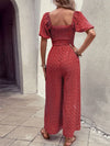 Noelle Printed Square Neck Puff Sleeve Jumpsuit — product view 10