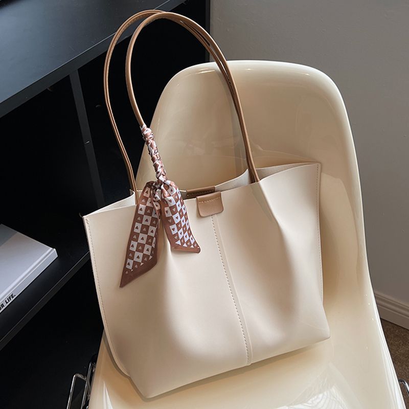 Women's Spacious Spring Shoulder Bag Set - PU Leather Handbag with Scarf