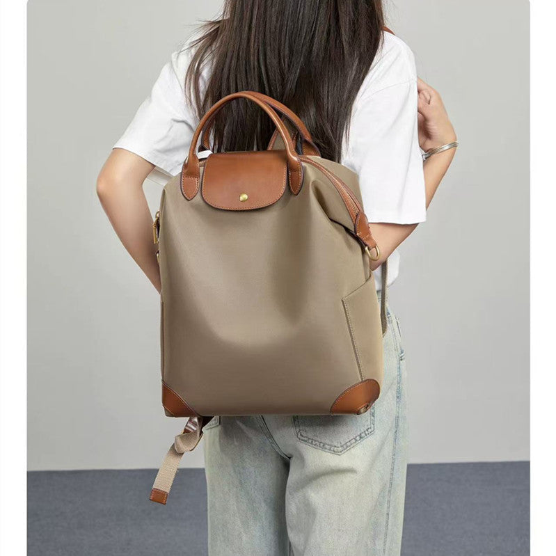 Women's Large Capacity Nylon Backpack - Business Travel Wear-Resistant Oxford Fabric Backpack with Air-Cushioned Straps