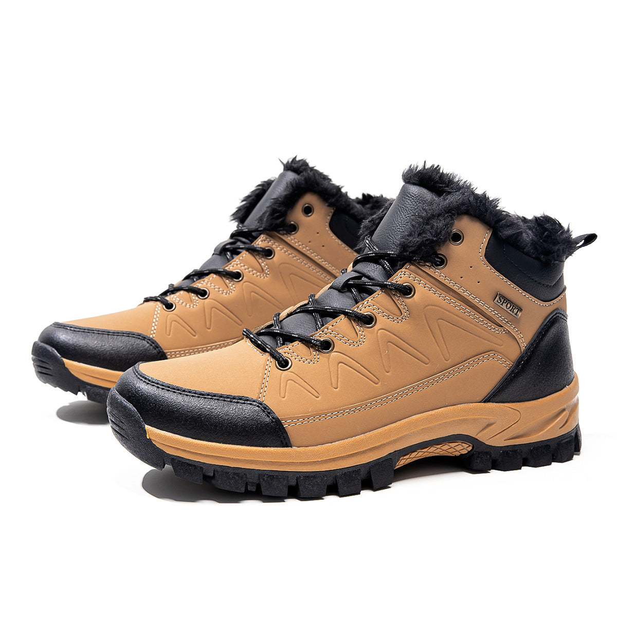 Men's Plus-Size High-Top Fleece-Lined Thermal Shoes | Warm Winter Cotton Sneakers