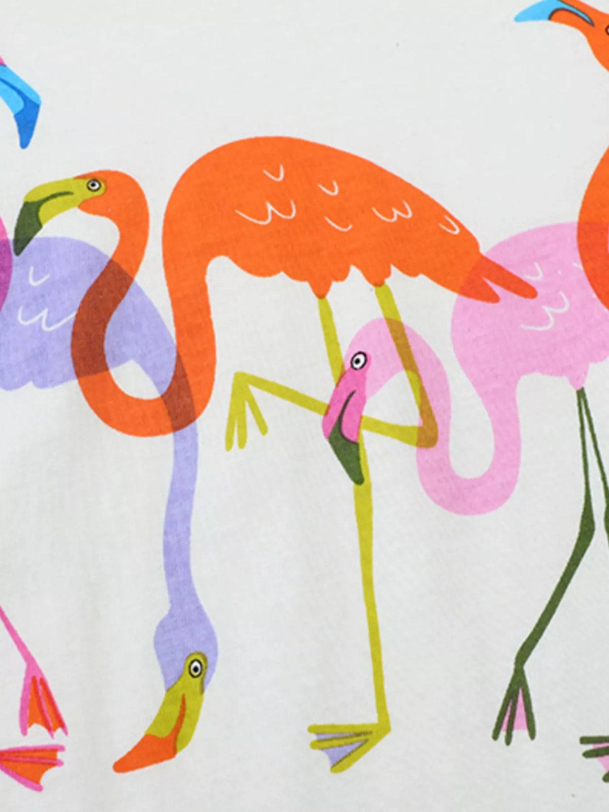 Kids’ Flamingo Graphic Cotton T-Shirt — White