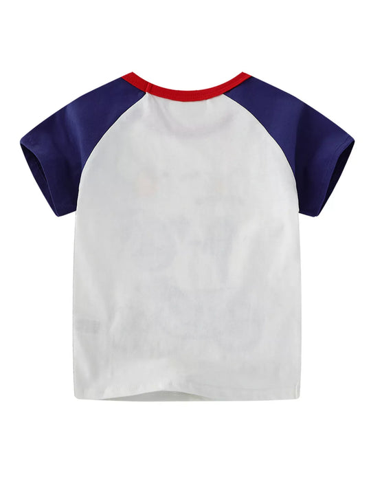 Another view: Kids' Raglan-Sleeve Cotton T-Shirt – Light Gray