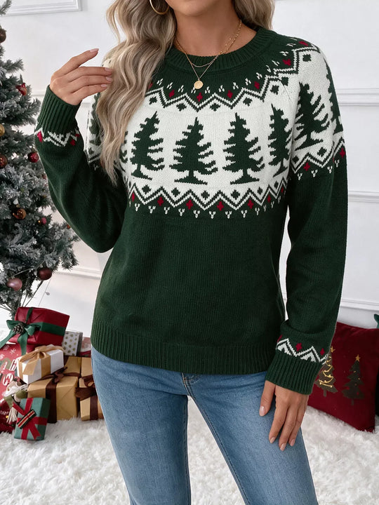 Another view: Christmas Tree Round-Neck Sweater