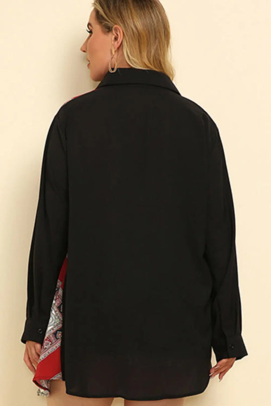 Another view: Color Block Button-Front Shirt — Plus Size
