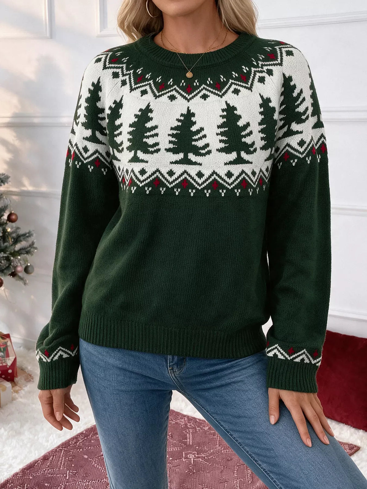 Christmas Tree Round-Neck Sweater — photo 4