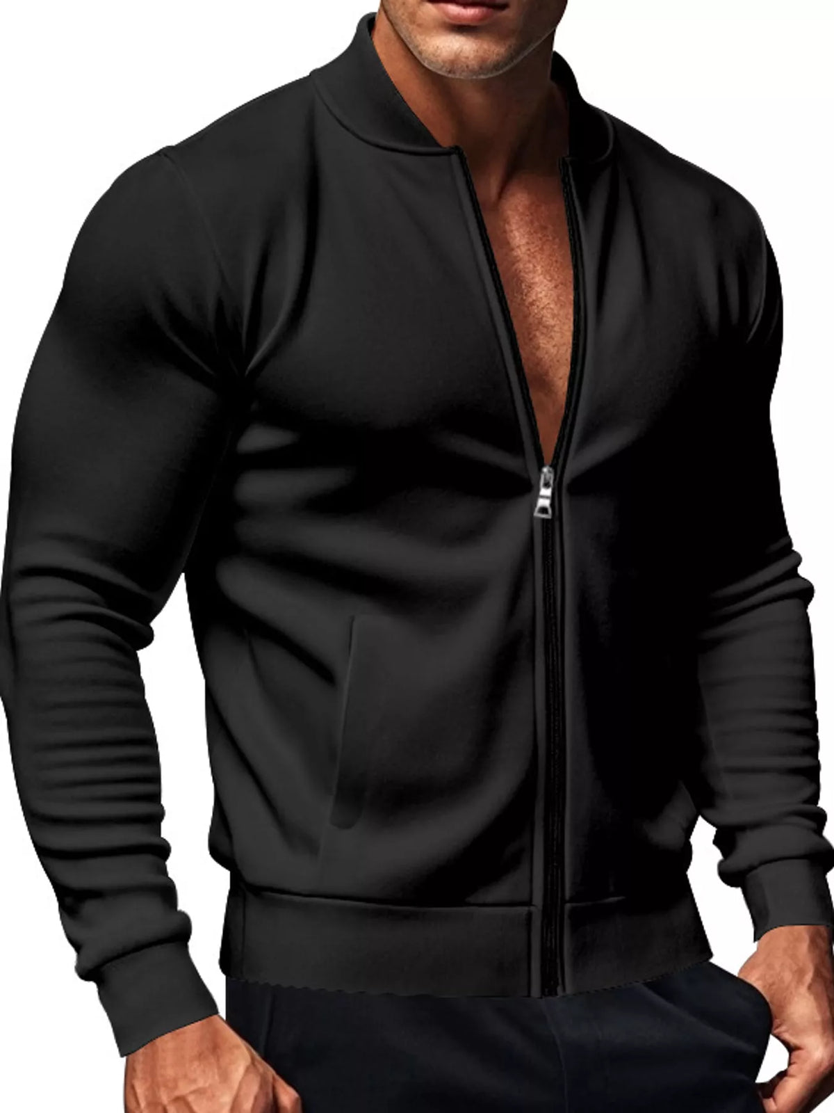 Men's Classic-Fit Zip-Up Bomber Jacket with Pockets — photo 22