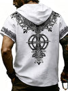 Rune Print Short-Sleeve Hooded Top — color or detail view 20