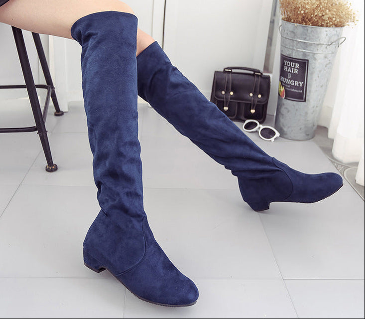 Women's Over-the-Knee Chunky Heel Boots | Korean Fashion Fall Winter Boots