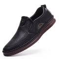 Men's Casual Leather Slip-On Shoes - Breathable Waterproof Cowhide Loafers