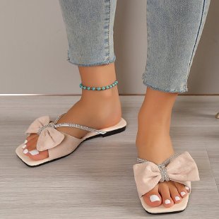 Bow-Knot Slip-On Slippers