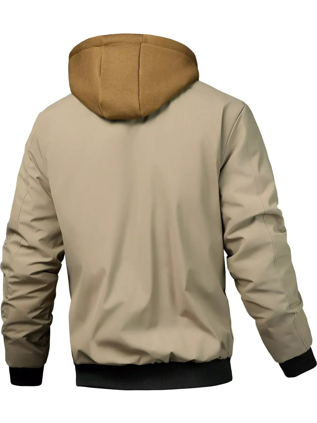 Men's Full Size Casual Quilted Lined Hooded Bomber Jacket Plus Size — photo 12