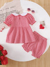 Little Orbit Gingham 'LOVE' Top and Shorts Set — product view 2