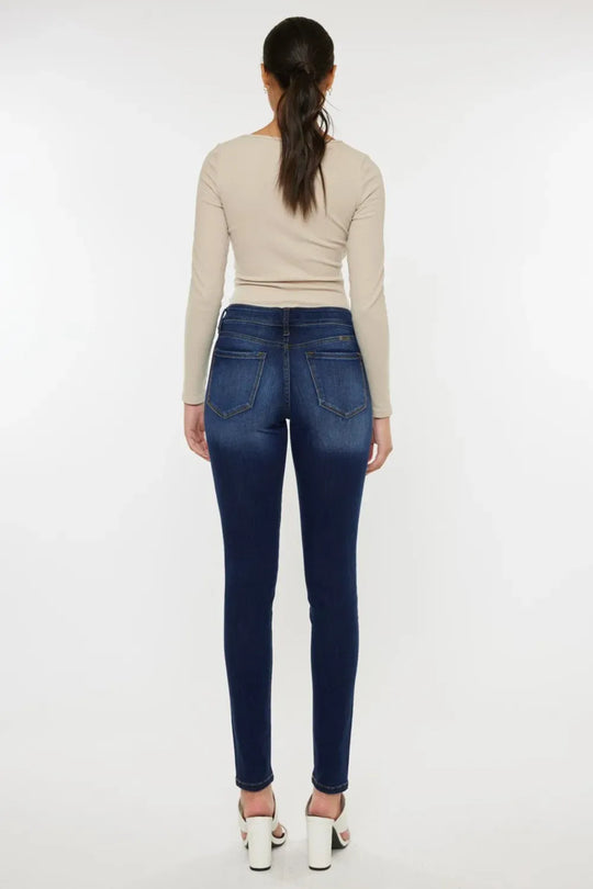 Another view: Kancan Mid Rise Gradient Wash Skinny Jeans