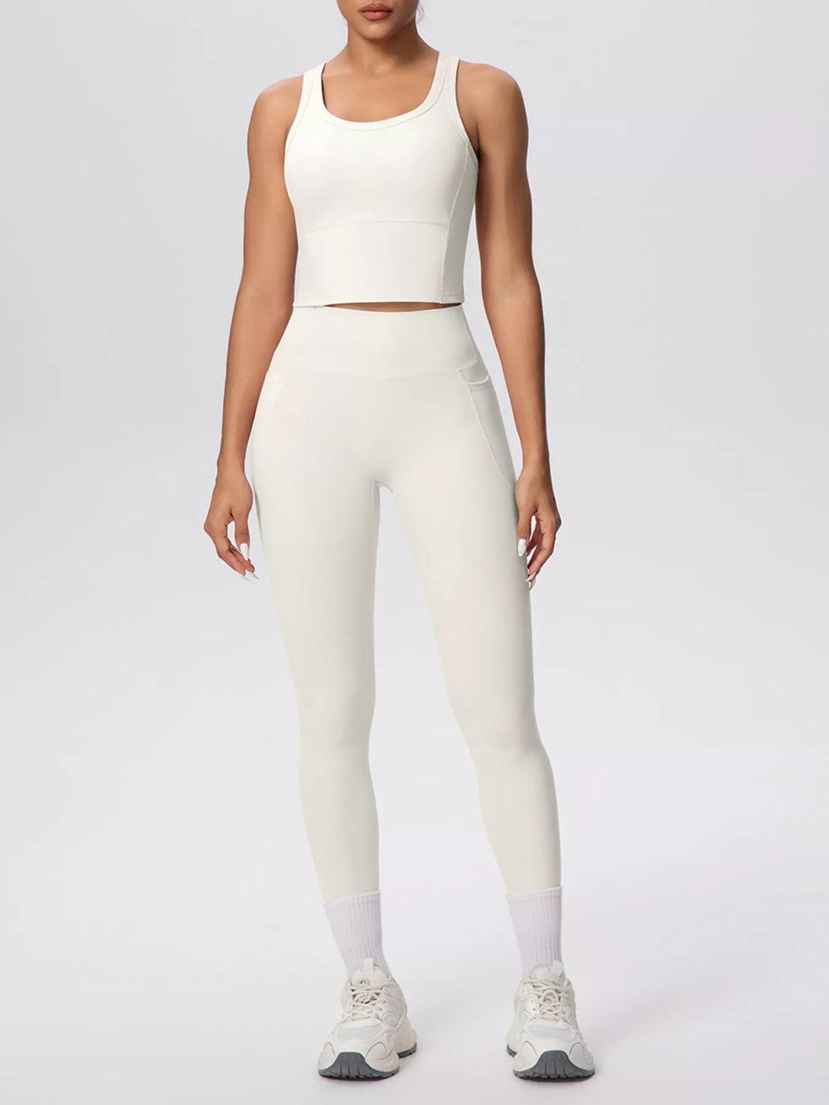 Scoop-Neck Tank & High-Waisted Leggings Set