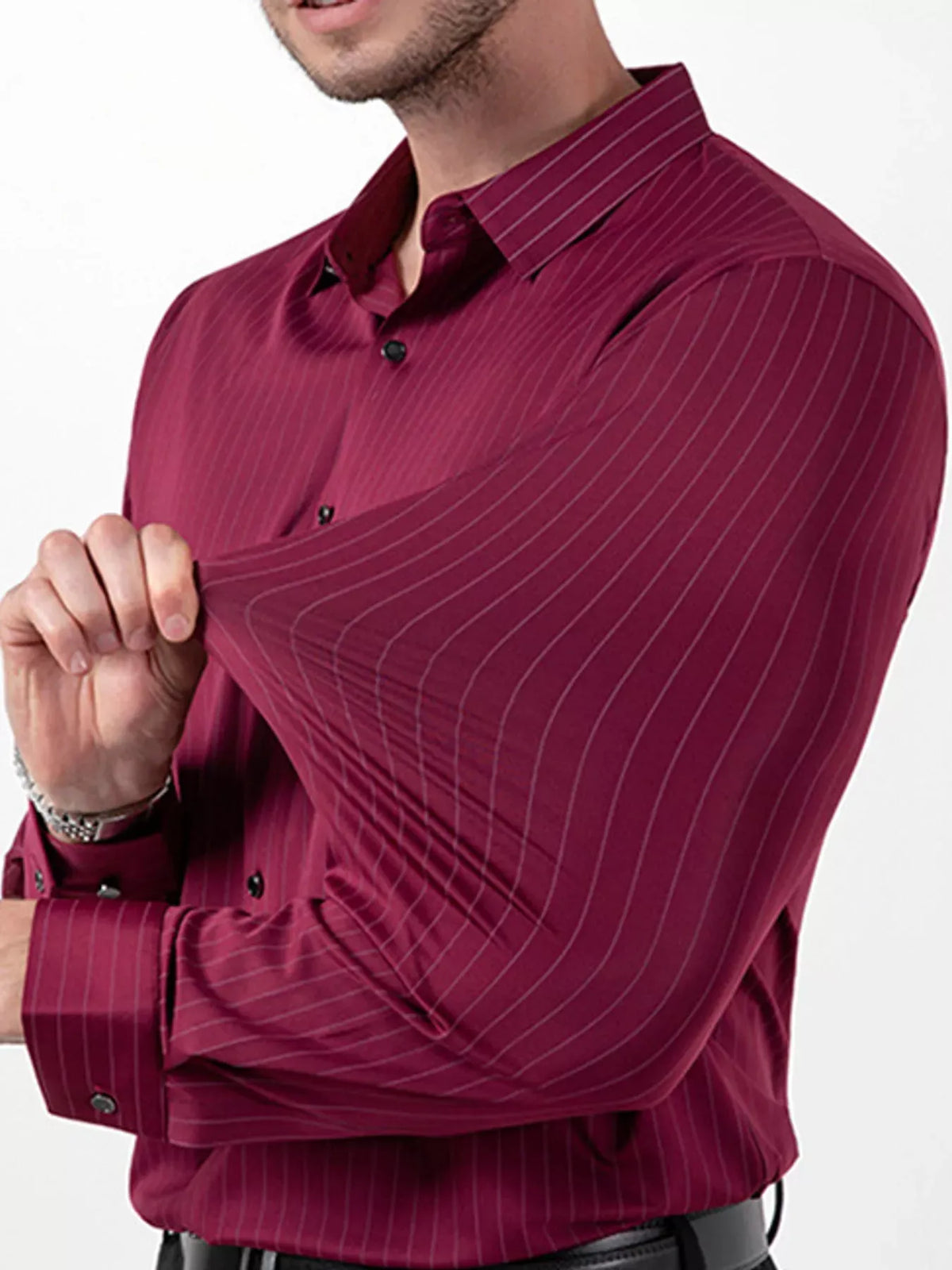 Men's Striped Stretch Long-Sleeve Dress Shirt — photo 10