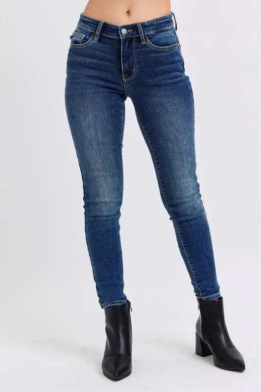 Judy Blue Sloane Mid-Rise Waist Skinny Jeans with Thermal Lining — product view 1