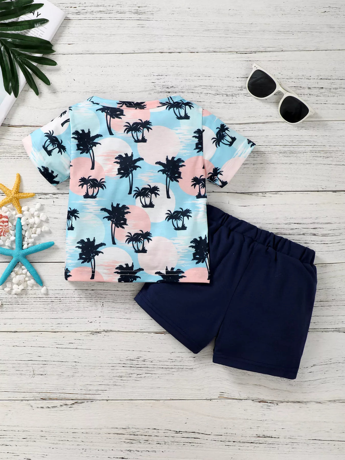 Tropical Palm Tee & Shorts Set