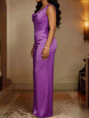 Women's cowl-neck wide-leg jumpsuit in sizes S to 3XL