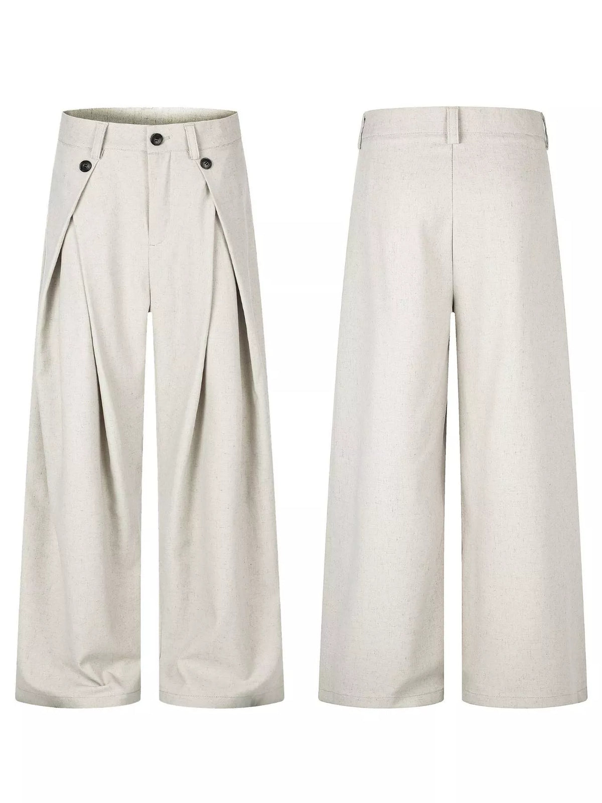 Men's Pleated Wide-Leg Casual Pants